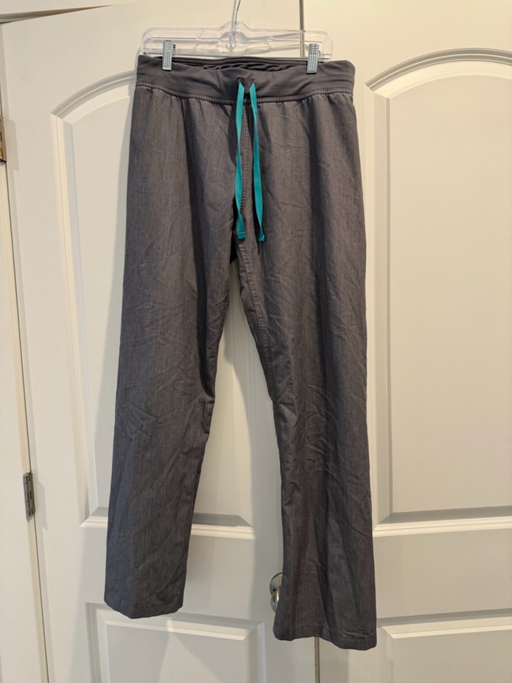 Figs Women's Gray Sweatpants with Teal Drawcord